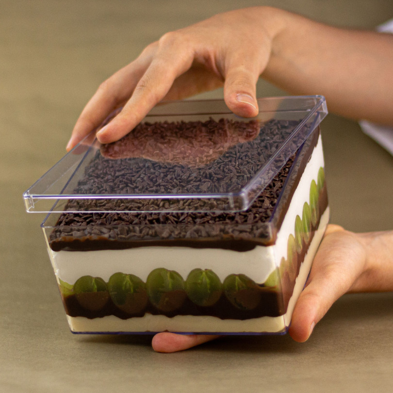 3~10 Cake Box Quadrada 1,5L Para Sobremesa Natal Pavê Bombom Panetone Na Travessa Blue Star