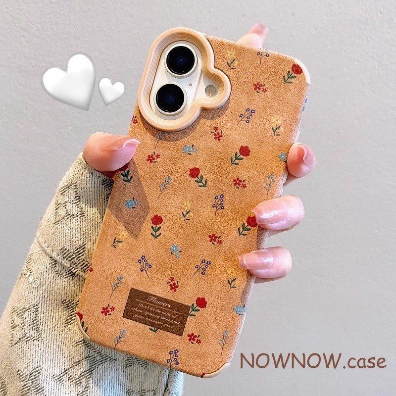 Para IPhone 16 15 14 13 12 11 Pro Max X XR XS 7 8 Plus Tela Cheia floral Camurça Caso De Telefone Capa Macia