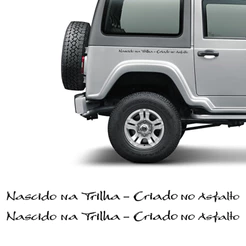 Par de Adesivos Troller 2005 Nascido Na Trilha Preto Lateral