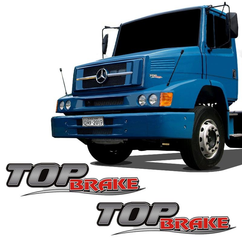 Par De Adesivos Top Brake Mercedes Benz Emblemas Resinados