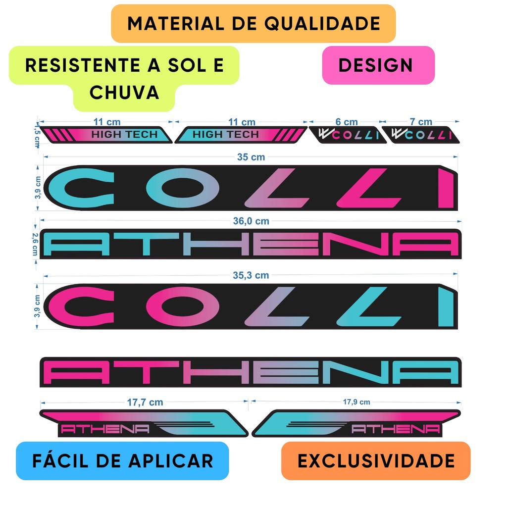 Adesivo Colli para Quadro de Mountain Bike Completo