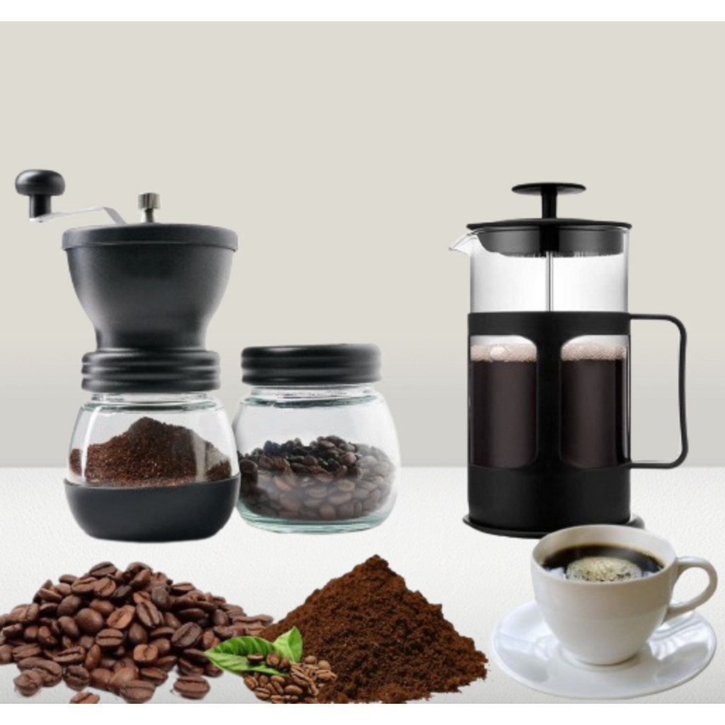 Kit Moedor De Café Manual + Prensa Francesa 650ml Unitermi
