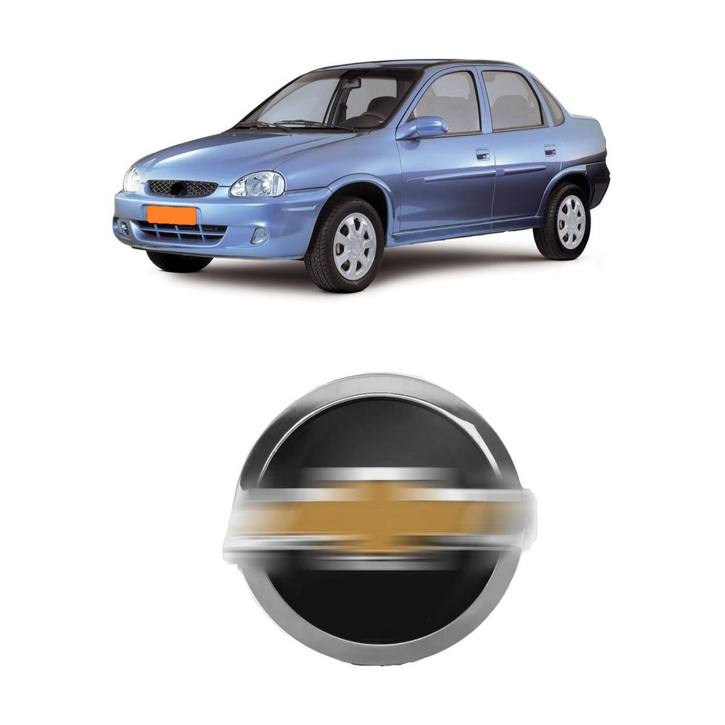 EMBLEMA DIANTEIRO GRADE RADIADOR CORSA 2003 2002 2001 1999 DOURADO 
