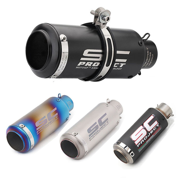 Universal 51MM 60MM Entrada Silenciador De Tubo De Escape De Motocicleta Ponta Deslizante