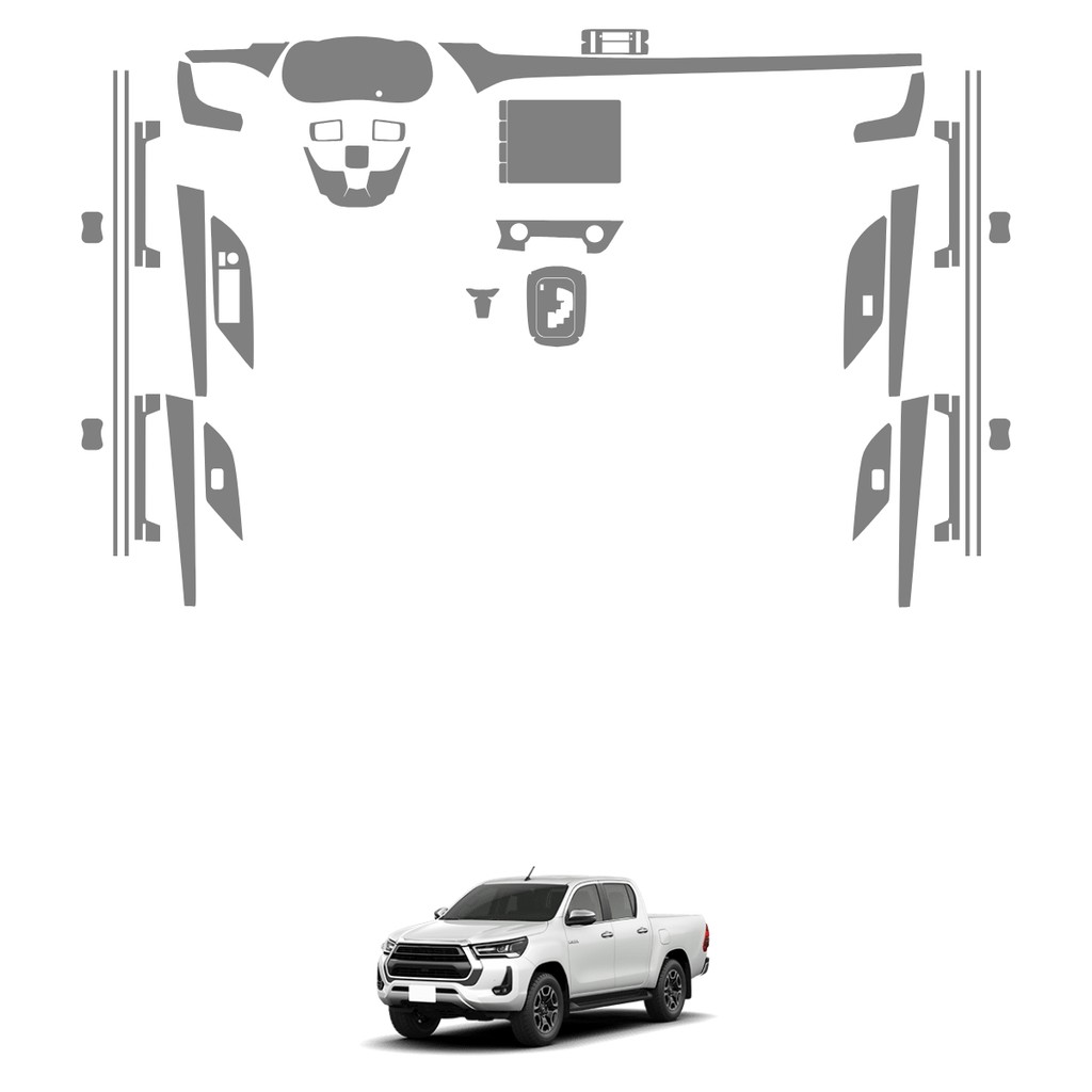 Película PPF Proteção Kit Interior Exterior Toyota Hilux SRX AT 2024 2025 Transparente TPU Anti Risco