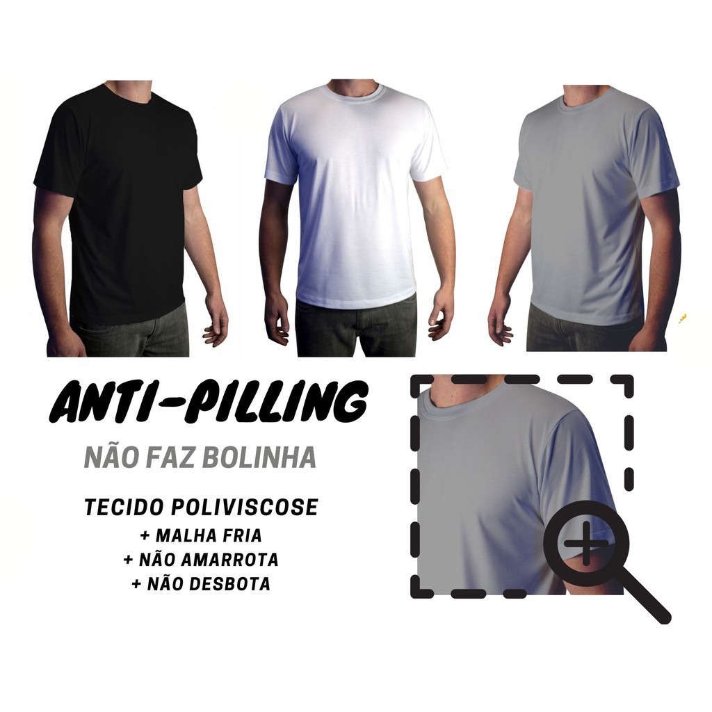 CAMISETA PV Poliviscose Premium Camisa Blusa Masculina Branca Preta Cinza Lisa Básica Atacado malha