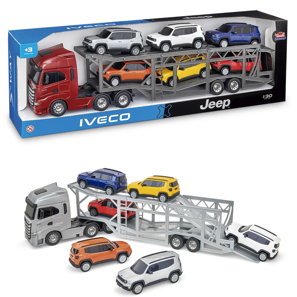 Caminhão Cegonheira Iveco 6 Jeep Renegade Caminhão Brinquedo