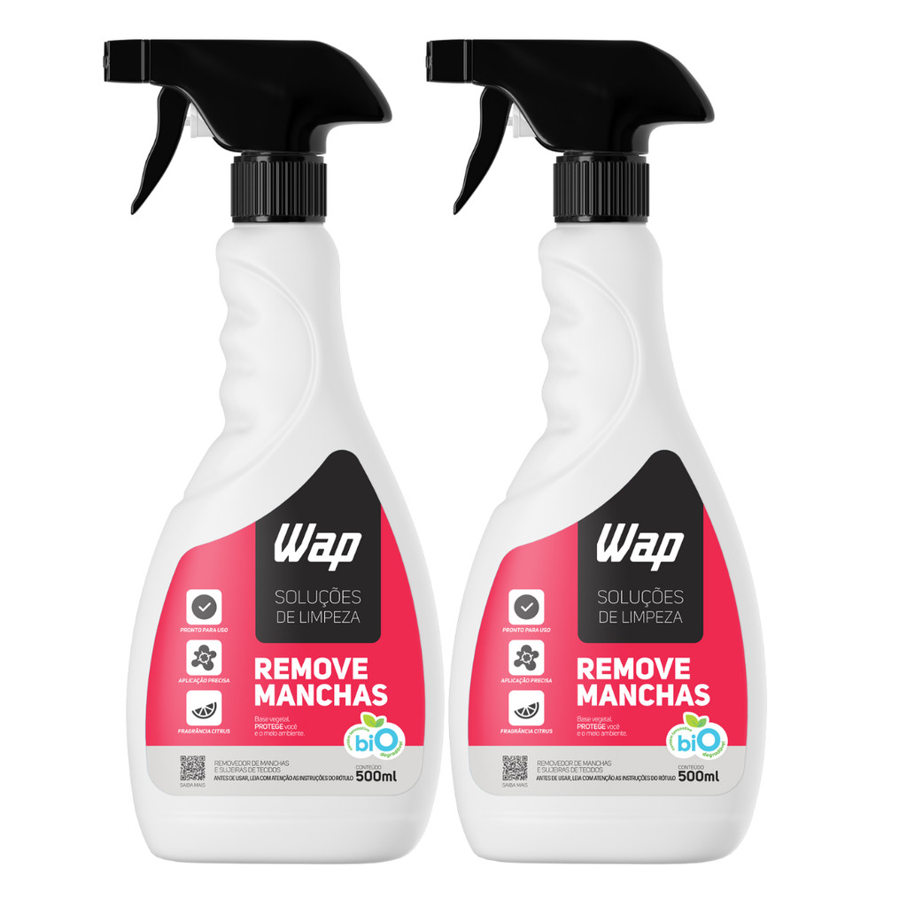 Kit 2 Removedor De Manchas Estofados Tapetes Tecidos 500ml Wap Bio
