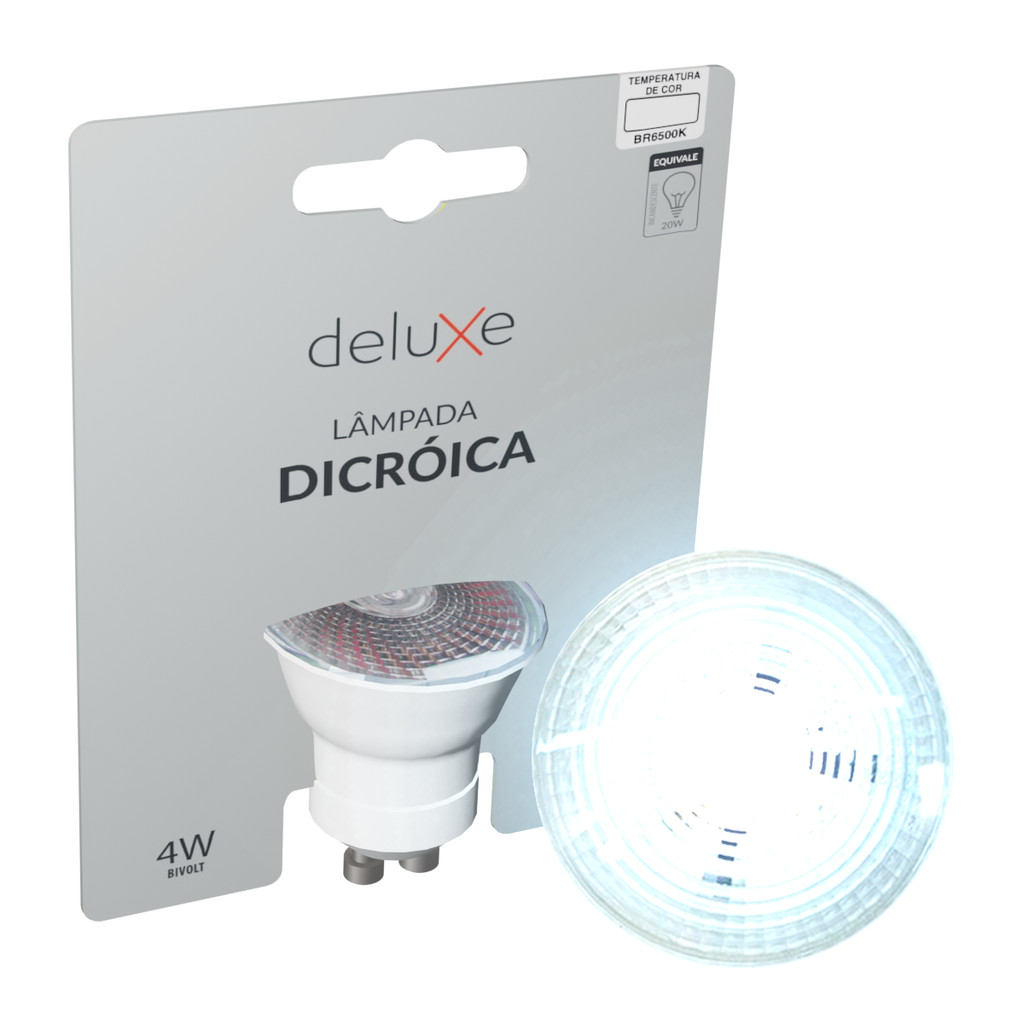 Lampada Led Dicróica MR16 8w 6500k Branco Frio GU10 110v/220v Ip20 Branco Cod: 350031376 Deluxe By Avant - Home & Living