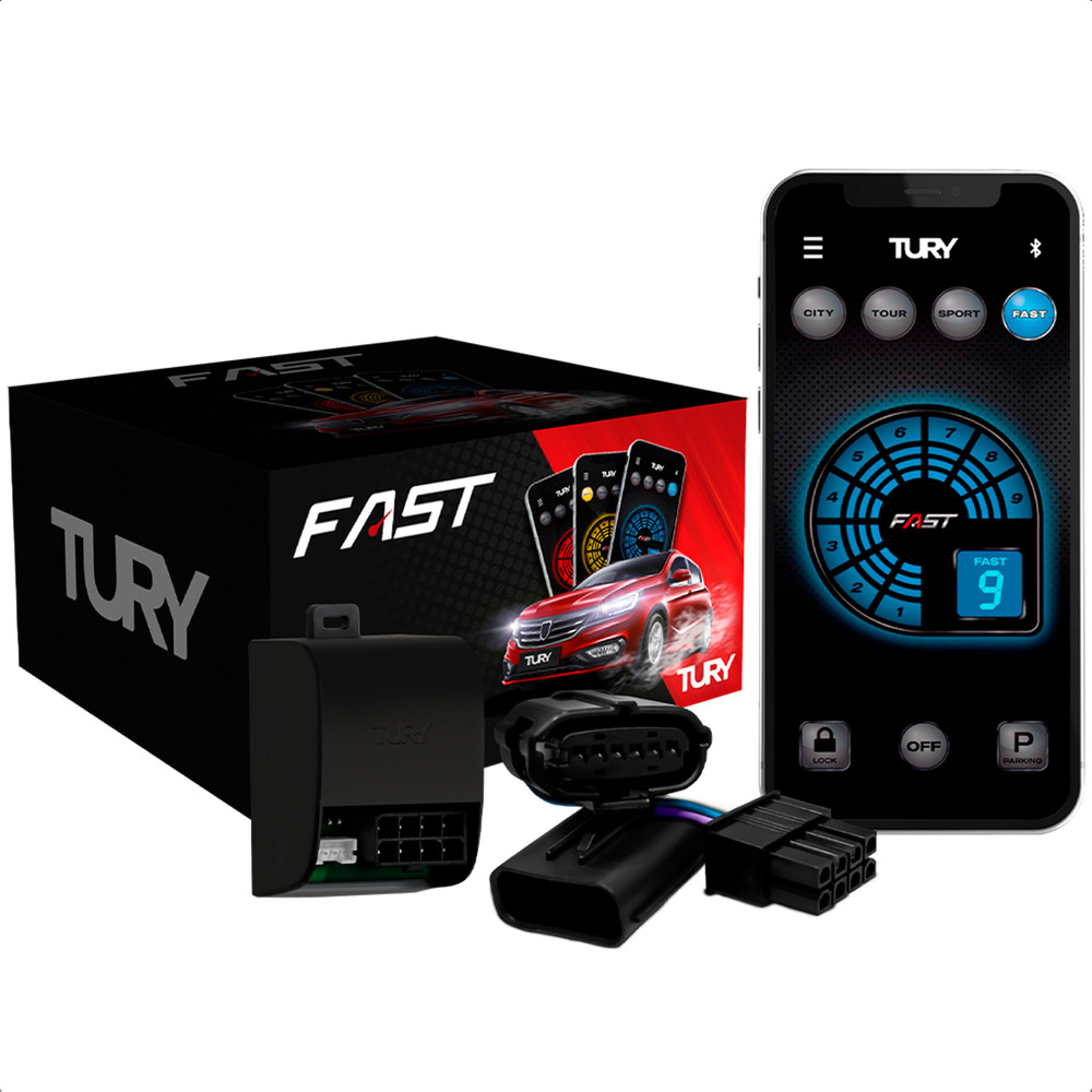 Chip de potência/Módulo de Aceleração, Função Parking, Função Look, Fast APP Tury - FAST3.0G