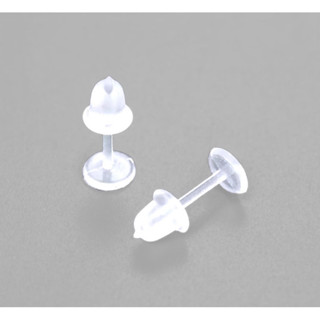 Base de brinco em plástico - transparente - 5x11mm 100 peças Atacado em Oferta na Shopee