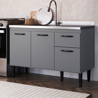Balcão de Cozinha para Pia 3 Portas 1 Gaveta em Oferta na Shopee