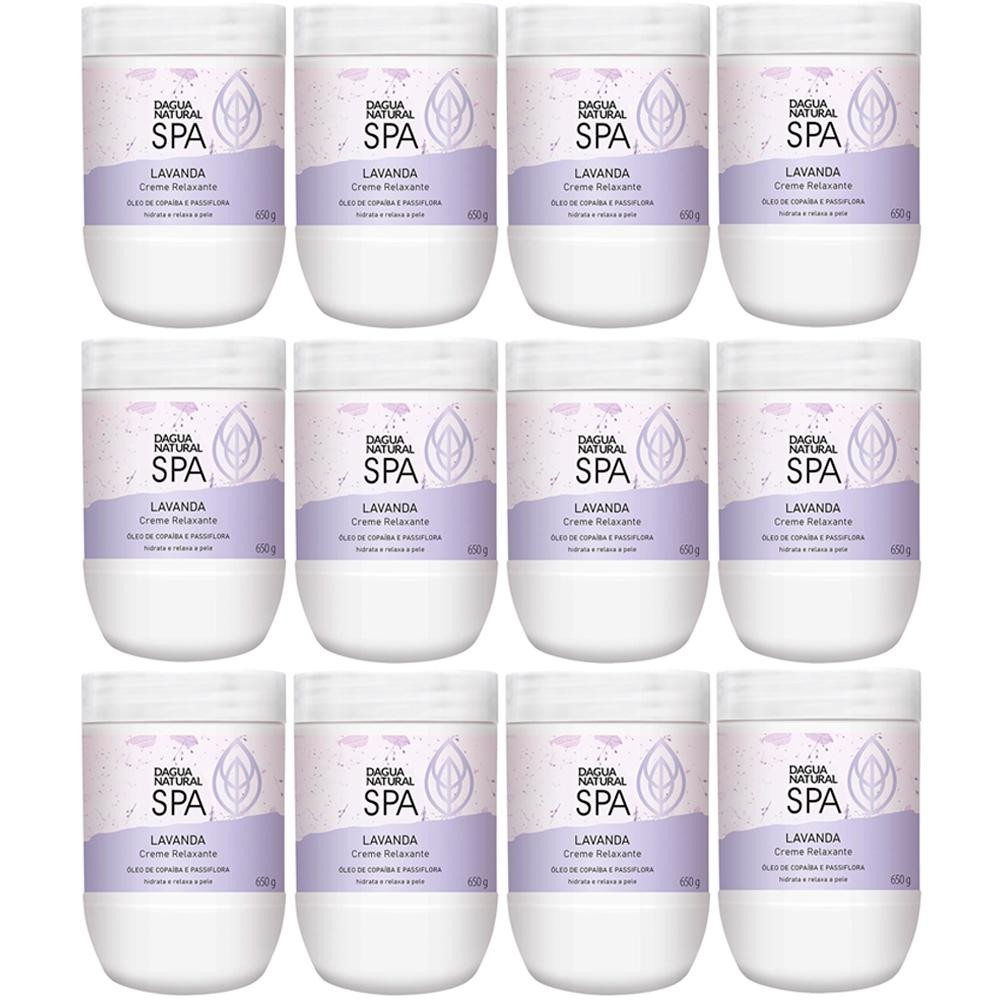 Imagem Kit 12 Potes Creme Relaxante Dagua Natural Spa Lavanda Óleo de Copaíba e Passiflora 650g Hidratante