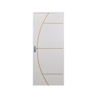 Kit Porta de Madeira Decorada 212x85cm com Batente de Aluminio 3,6cm Gáucha MGM Branco em Oferta na Shopee