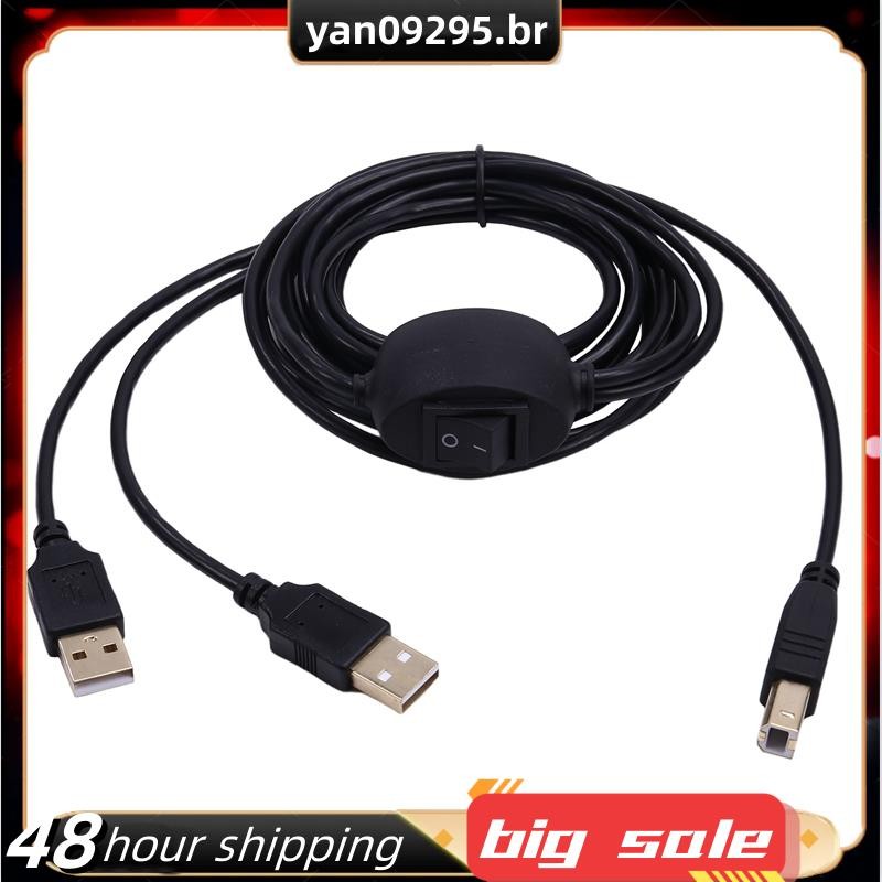 Cabo De Impressora 2 Em 1 USB A Para B Macho Hp Canon Samsung Divisor Dois Computadores