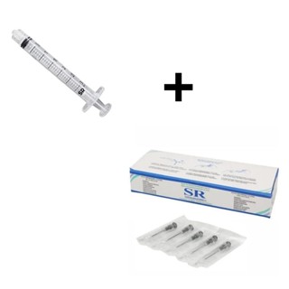 Seringa Descartável Luer Lock 3 ml SR 100 unidades + 100 Agulhas 25x0,7mm em Oferta na Shopee