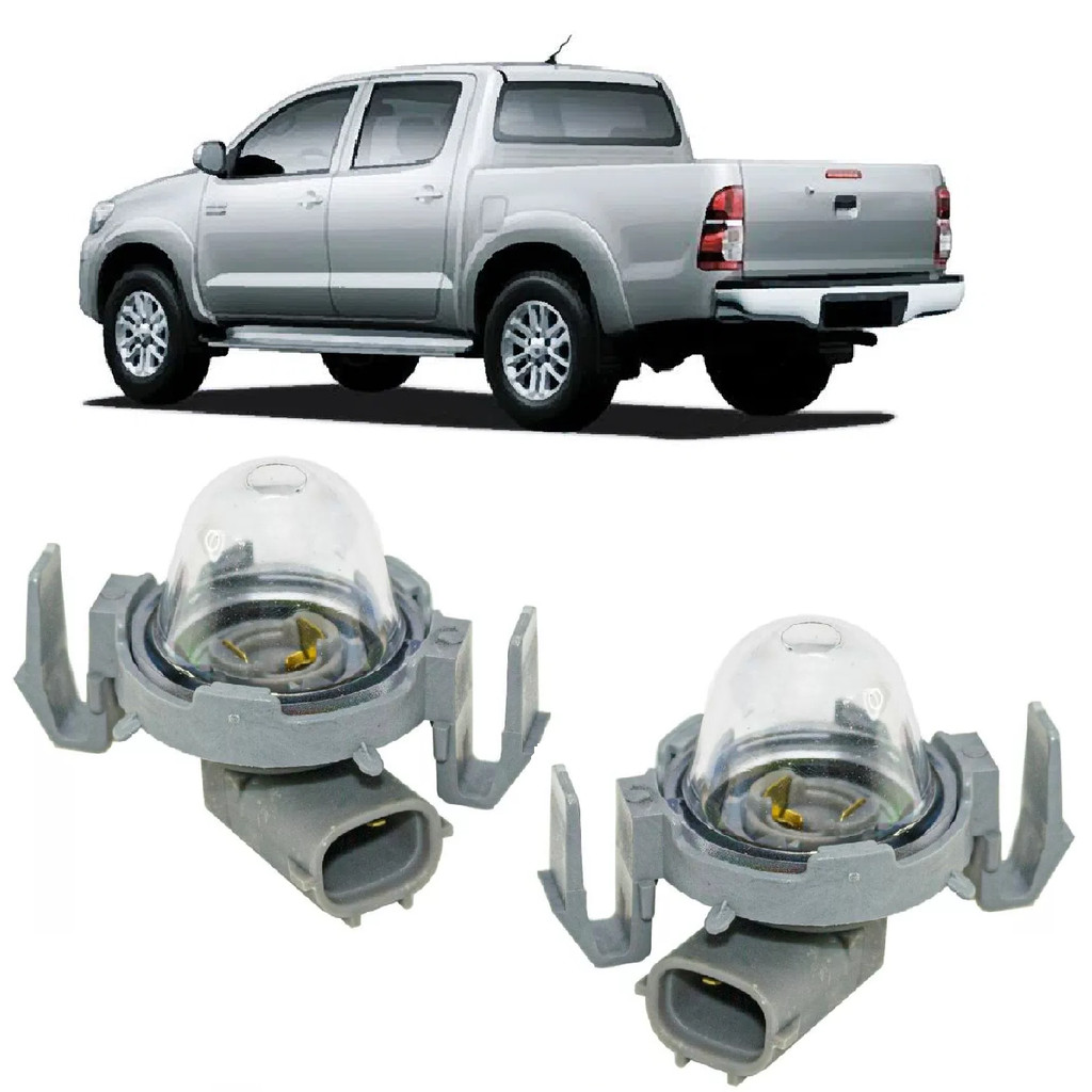 Par Lanterna Placa Com Soquete Hilux 2005 2006 2007 2008 2009 2010 2011 2012 2013 2014 Luz Placa Traseira