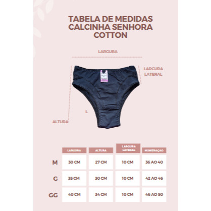 Kit Calcinhas cintura alta de algodão cotton Grande Confortavel — imagem 2 de 2