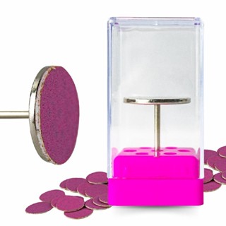 Kit Broca Disco + 15 Refil Lixa 80/120/180 + Suporte Unhas Manicure Nail Designer Gel Fibra Unha em Oferta na Shopee