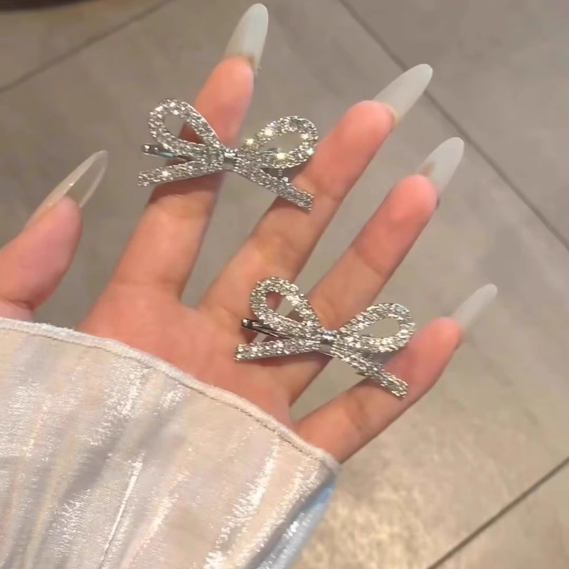Moda Bling Zircon bowknot Hairpin Franja Clipes Princesa Headwear Acessório De Cabelo em Oferta na Shopee
