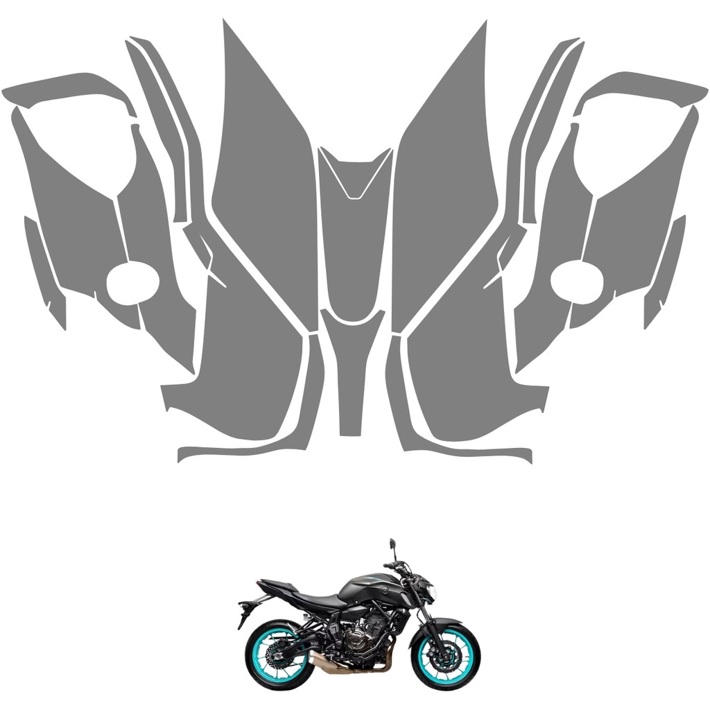 Película PPF Proteção Kit Moto Yamaha MT-07 2015 2016 2017 2018 2019 2020 2021 2022 2023 2024 2025 Anti Risco