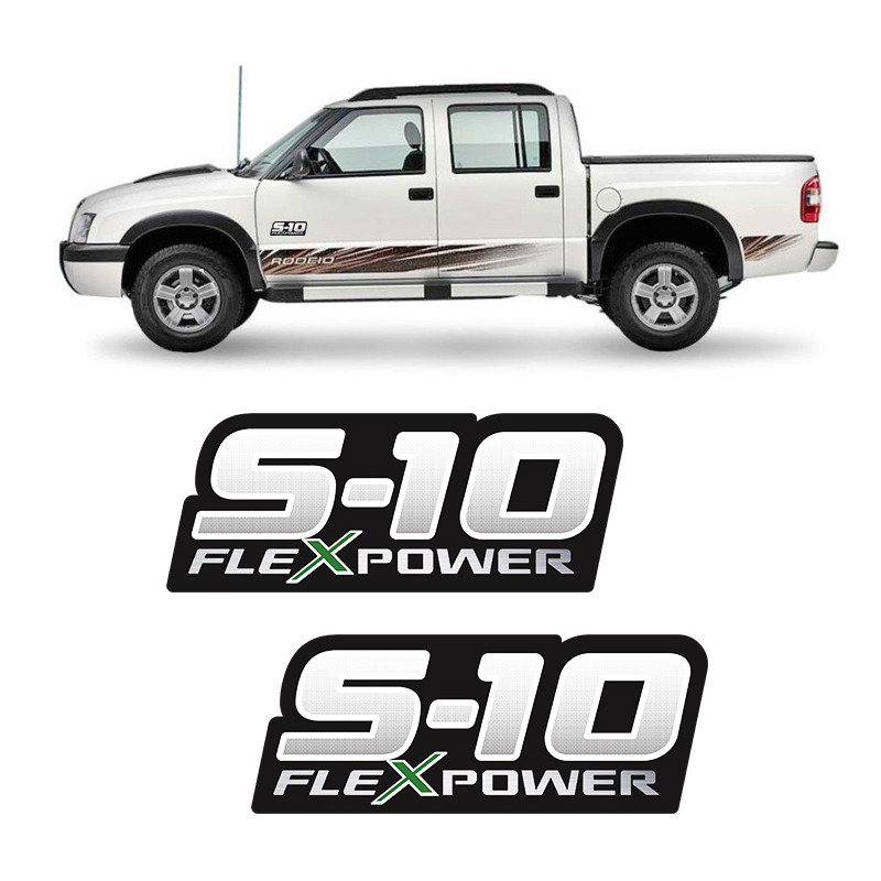 Par de Adesivos S10 Rodeio Flex Power Verde (Porta) em Oferta na Shopee