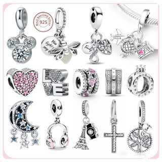 2025 Novo 925 Prata Pingente de pirilampo brilhante Pulseira clássica Pingente de diamante rosa em Oferta na Shopee