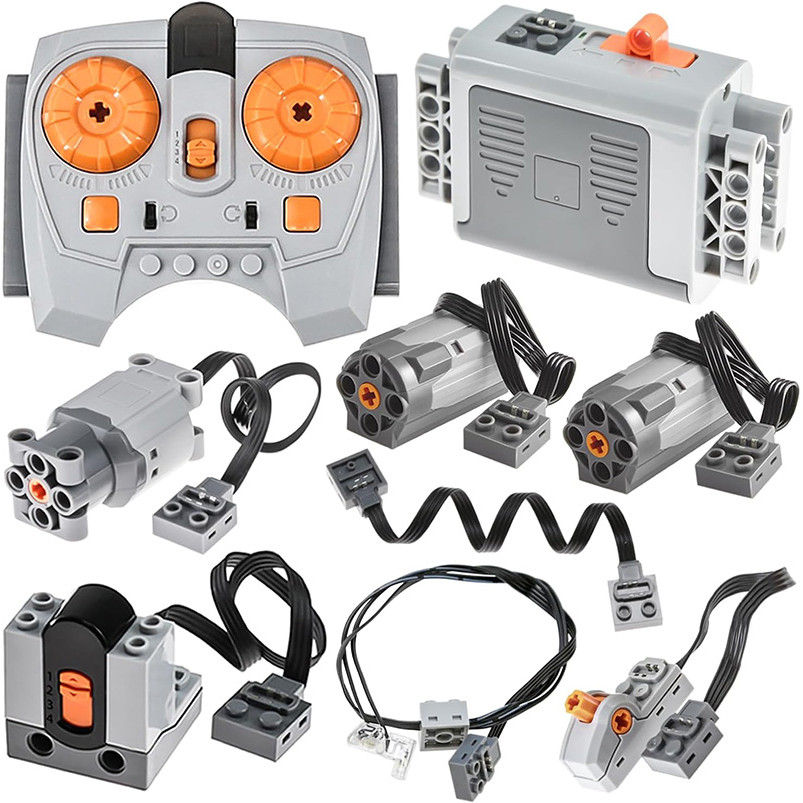 Technic 9PCS Kit De Função De Energia Do Motor IR Receptor Controle Remoto Bateria AA Caixa Interruptor Cabo De Extensão
