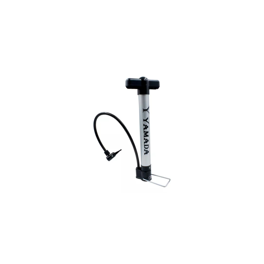 BOMBA DE ENCHER PNEU AR BICICLETA BIKE 30CM 45PSI YAMADA COR CINZA