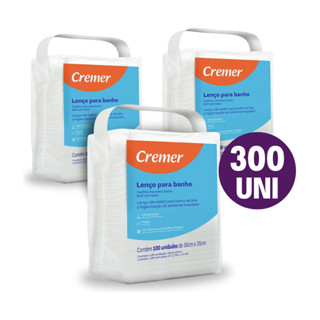 Lenço De Banho Cremer 300 Unidades (3 Pacotes Com 100uni) em Oferta na Shopee