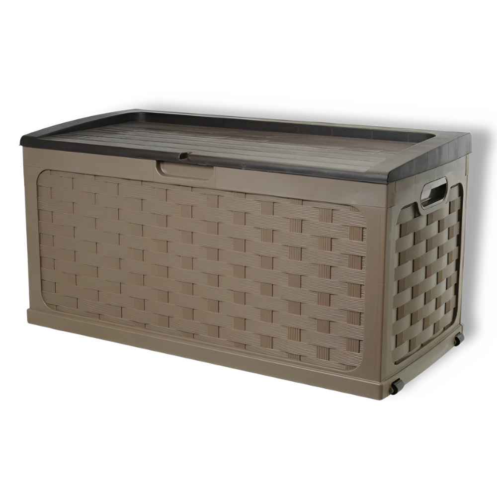 Bau Caixa Organizadora Multiuso e Banco Plástico 2 Pessoas Rattan 335 Litros Starplast em Oferta na Shopee