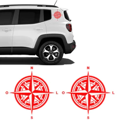 Kit Adesivos Jeep Renegade Bussola Rosa Dos Ventos Lateral
