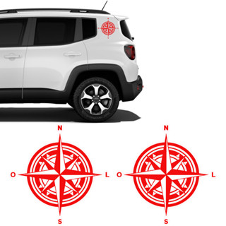 Kit Adesivos Jeep Renegade Bussola Rosa Dos Ventos Lateral em Oferta na Shopee