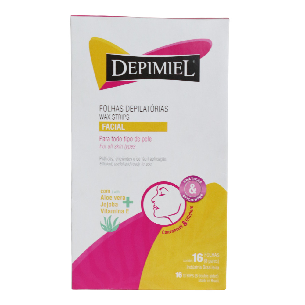 Folhas Depilatória Facial com Aloe Vera +Vitamina E Depimiel em Oferta na Shopee