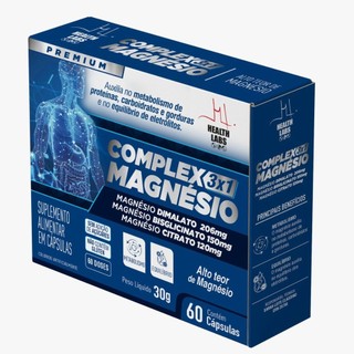 Complex Magnésio 3 em 1 Health Labs 60 Cápsulas em Oferta na Shopee