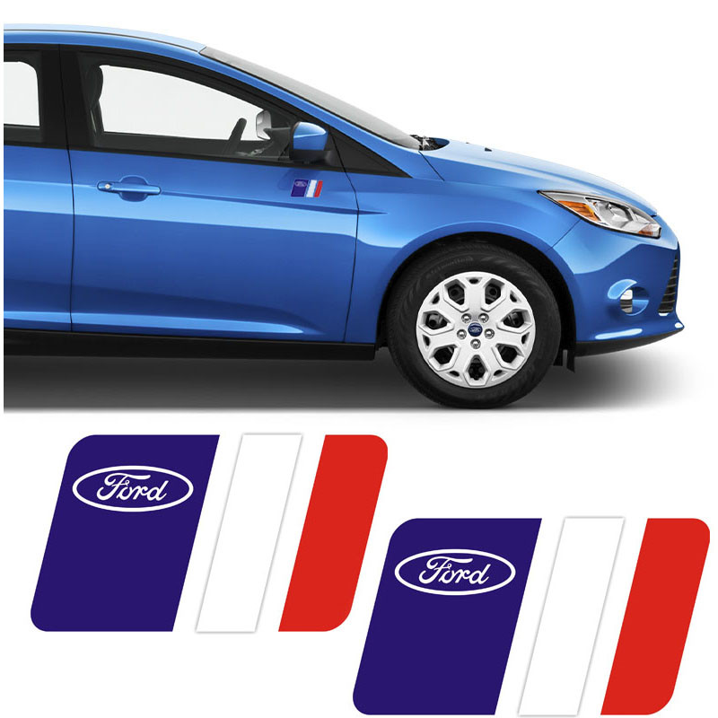 Par de Adesivos Bandeira Pais França Emblema Ford Decorativo
