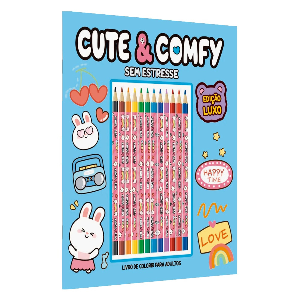 Cute & Comfy |  Sem Estresse | Edição Luxo | 12 Lápis de Cor