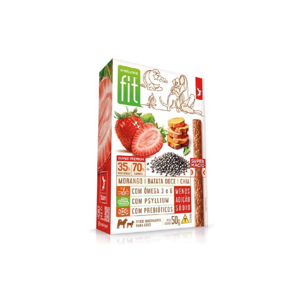 Petisco Spin Pet Stick Fit para Cães Morango, Batata Doce e Chia 50g