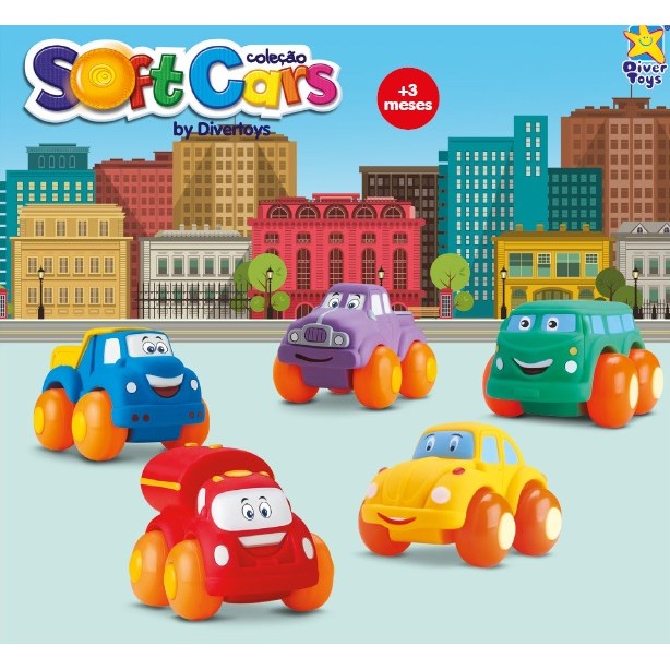 Brinquedo Carrinhos Soft Cars Mordedor Para Bebê Vinil Atóxico em Oferta na Shopee