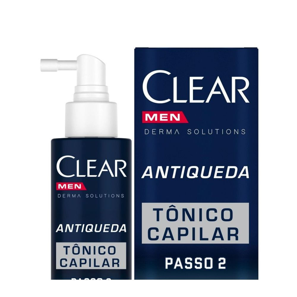 Kit Tônico Capilar Clear Men Derma Solutions Antiqueda 100ml e Shampoo Clear Men Antiqueda Passo 1 com 300ml - Beauty
