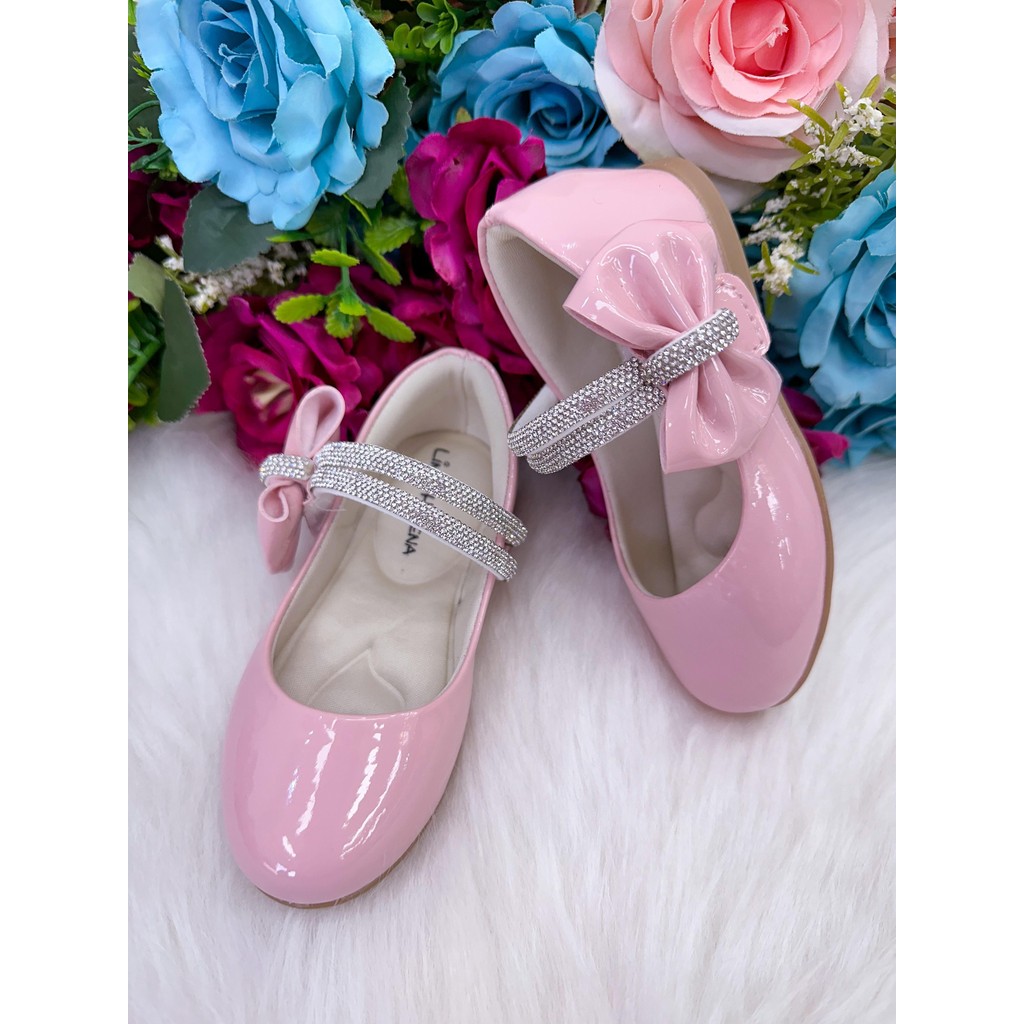 Sapatilha Rosa Bebê Chiclete Infantil Feminina Flor Di Mila Maya Festa Conforto Elegante