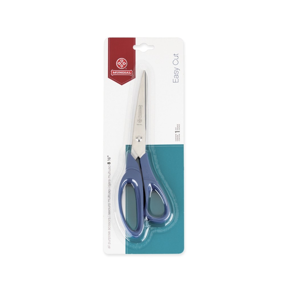 Tesoura Multiuso Azul Fio Liso Cortfácil 160N 8.1/2 Mundial - Stationery
