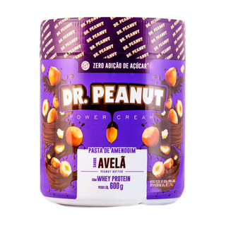 Pasta de Amendoim Dr. Peanut Power Cream Avelã com Whey Protein 600g em Oferta na Shopee