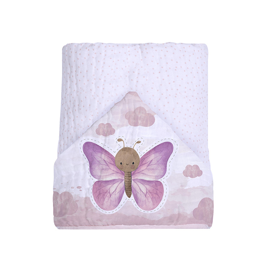 Toalha Com Capuz Papi Felpa Estampa Borboleta em Oferta na Shopee