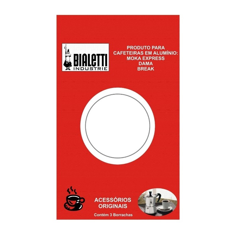 3x Reparo Anel Borracha Bialetti Vedação Moka Express 9 xíc