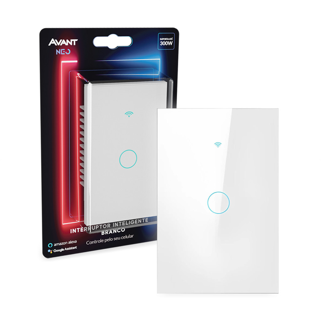 Interruptor Inteligente Touch WiFi Branco Avant Neo em Oferta na Shopee