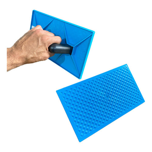 Desempenadeira Azul 15x26 Corrugada Reboco Massa Construtor