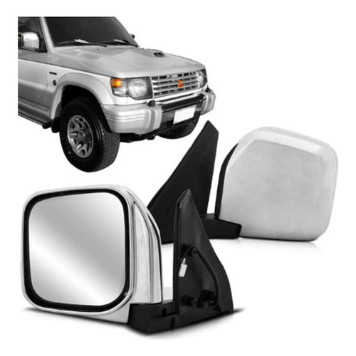 Par Retrovisor Pajero 92 A 2000 Cromado Eletrico Tyc