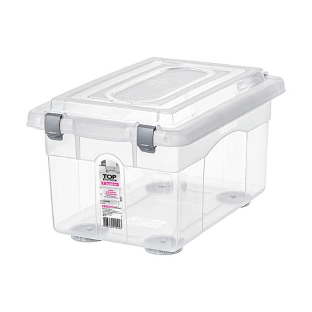 Caixa Organizadora Plástica Transparente 4,3L Top Stock Sanremo em Oferta na Shopee