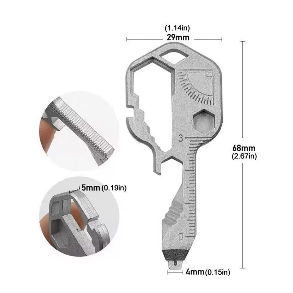 Ferramentas De Sobrevivência Multi Ferramenta 24 Em 1 Para Chaveiro Chave Floco